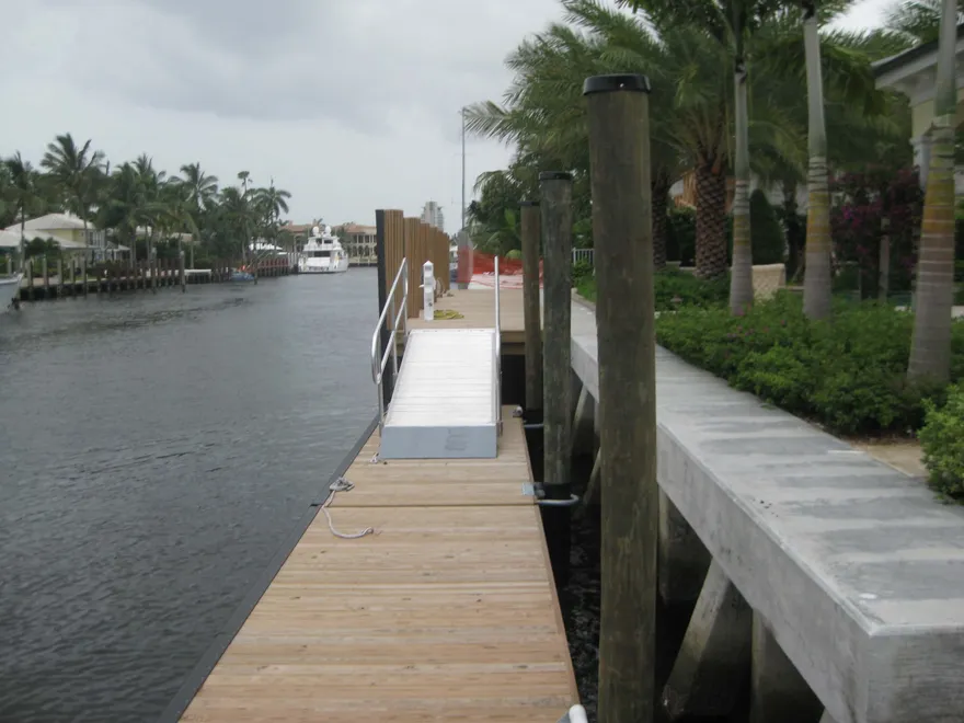 Wood dock construction along the Intracoastal waterway