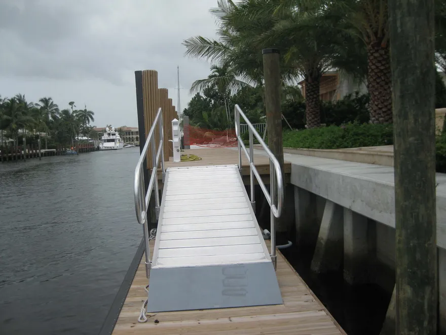 Finished waterfront deck overlooking a Broward County canal