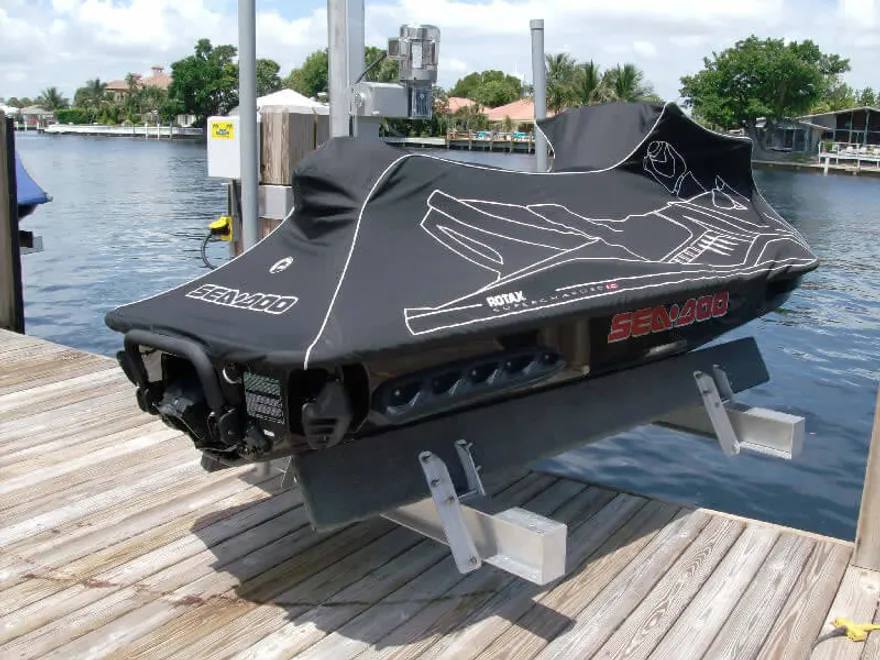 PWC Lifts installed on a waterfront dock in South Florida