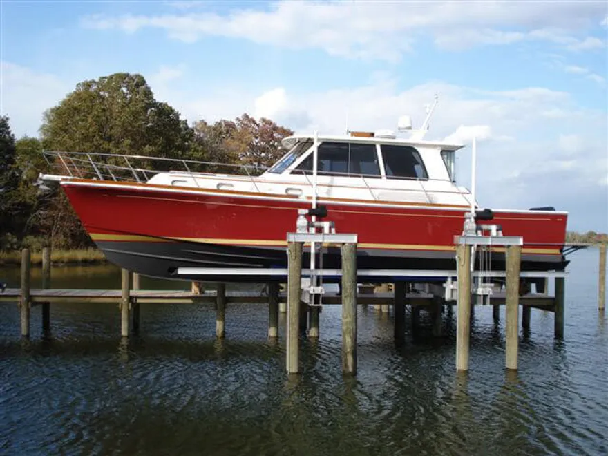 Yacht Lifts installed on a waterfront dock in South Florida